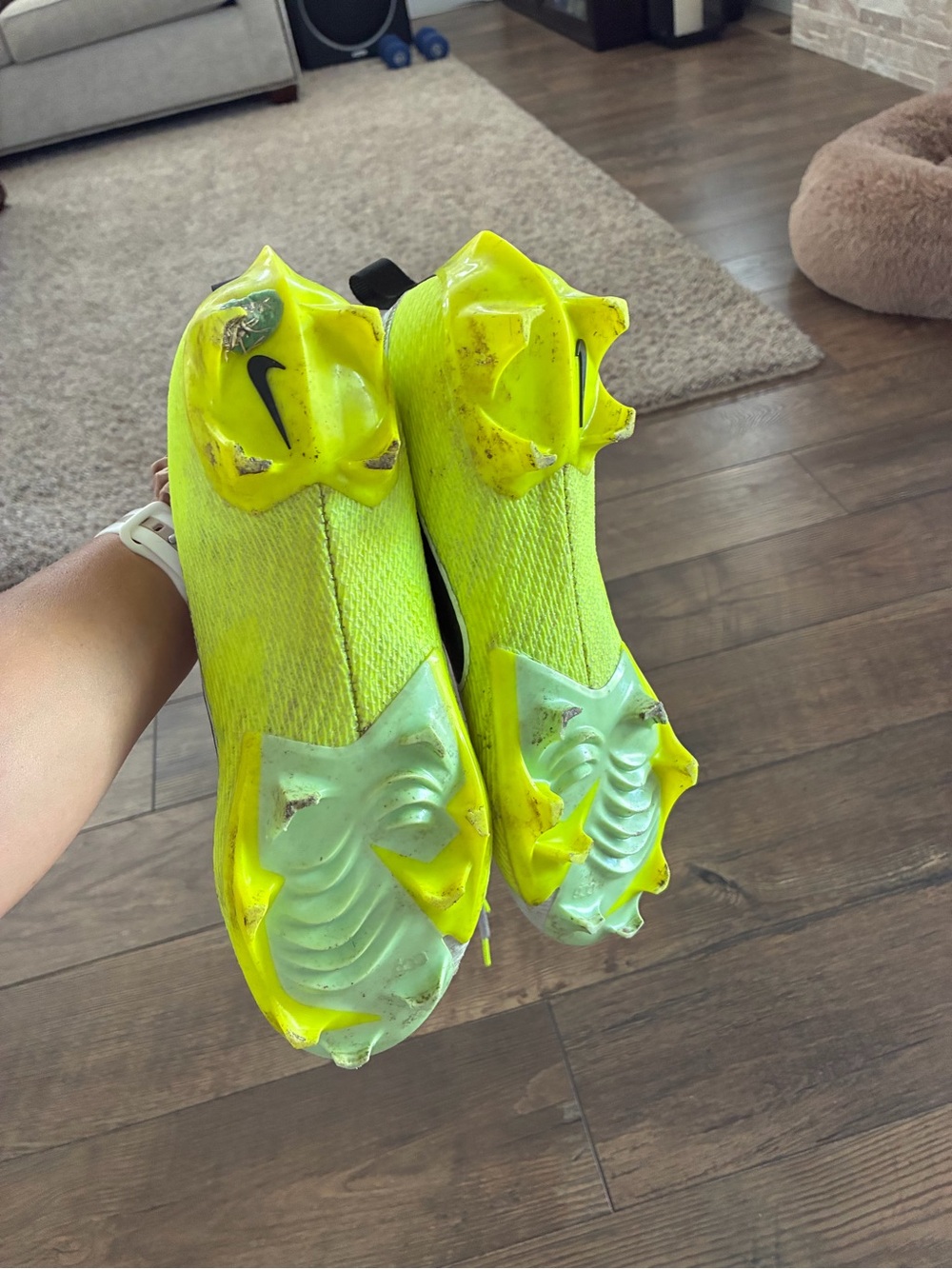 Nike men’s Neon Yellow football Cleats